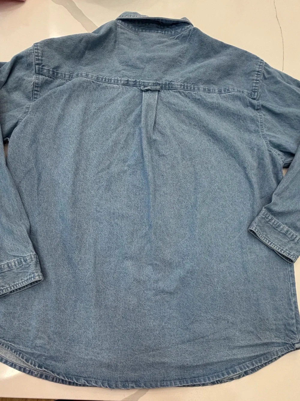 Vintage Purdue Embroidered Light Blue Denim Button-Down Shirt